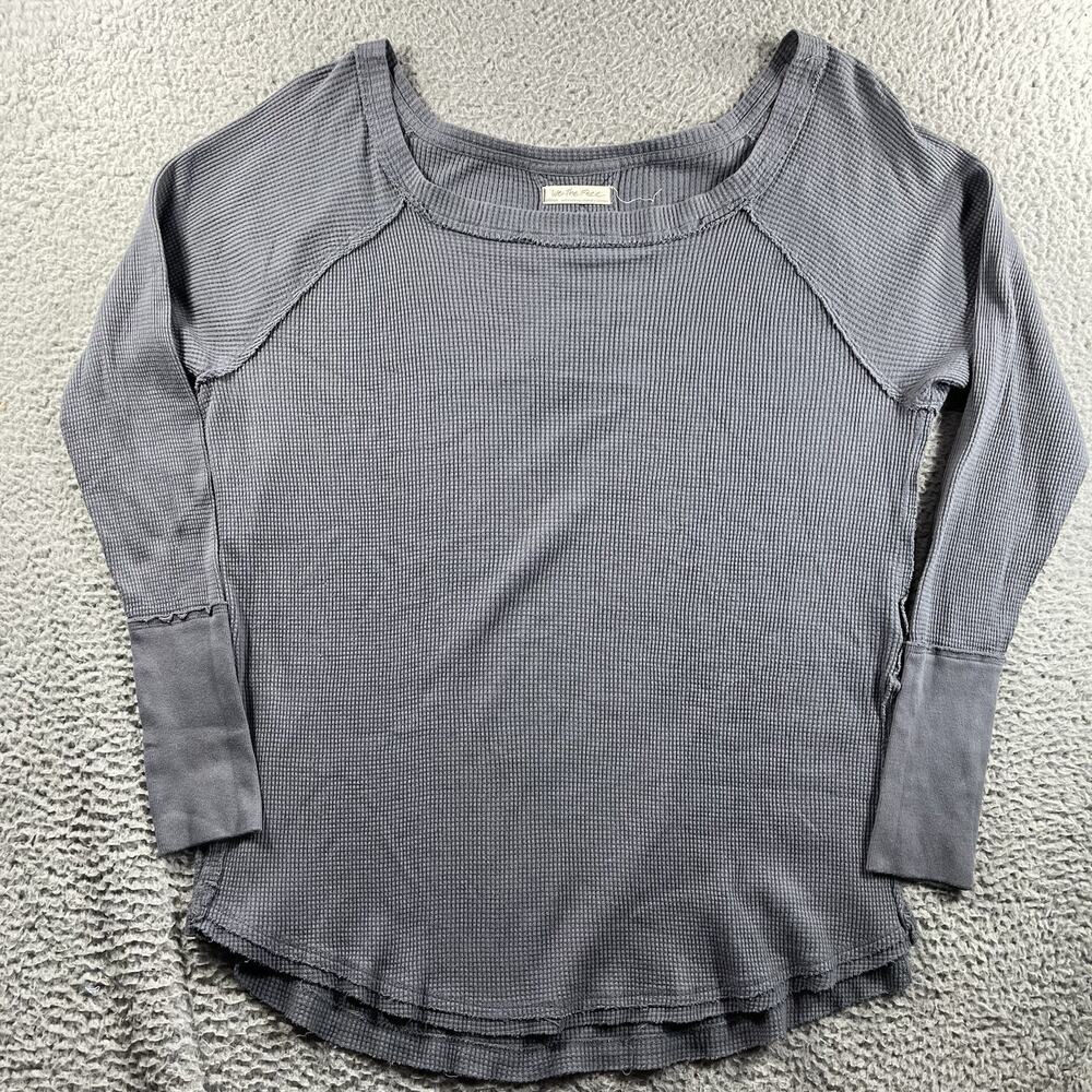 Free People We The Free Waffle Knit Thermal Top OB1169470 Womens Medium